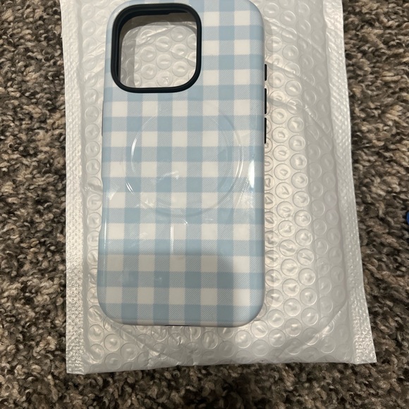 Blue Checkered Phone Case - Picture 1 of 2